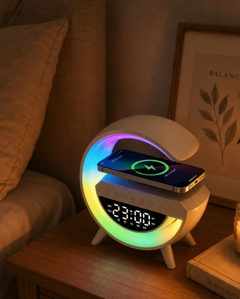 RGB Işıklı Bluetooth Hoparlör TF Kart ve FM Destekli Kablosuz Ses Sistemi ürün görseli 1
