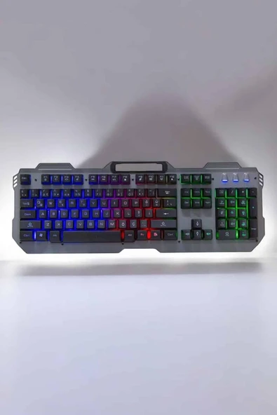 Oyuncu Klavyesi Q Klavye RGB Işıklı Mouse Hediyeli - Resim 2