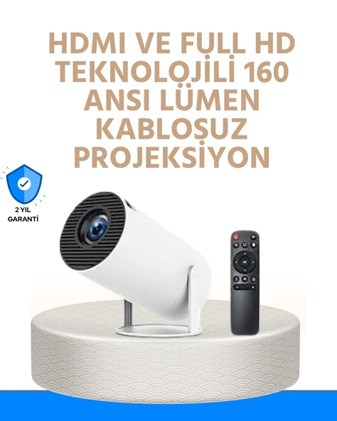 Kablosuz ve Kablolu Bağlantı Seçenekli Ev Tipi Projeksiyon ürün görseli 1