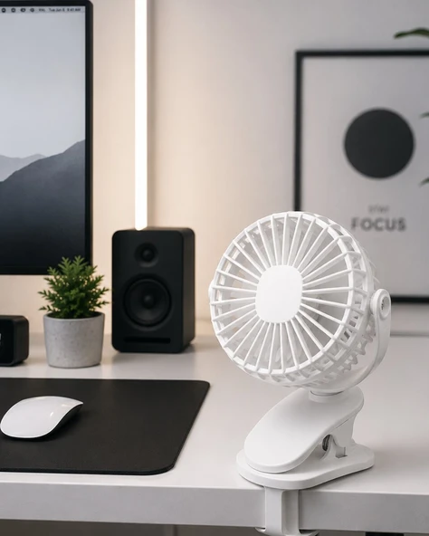 360 Derece Ayarlanabilir Sessiz Çalışan Mandallı Fan ürün görseli 1