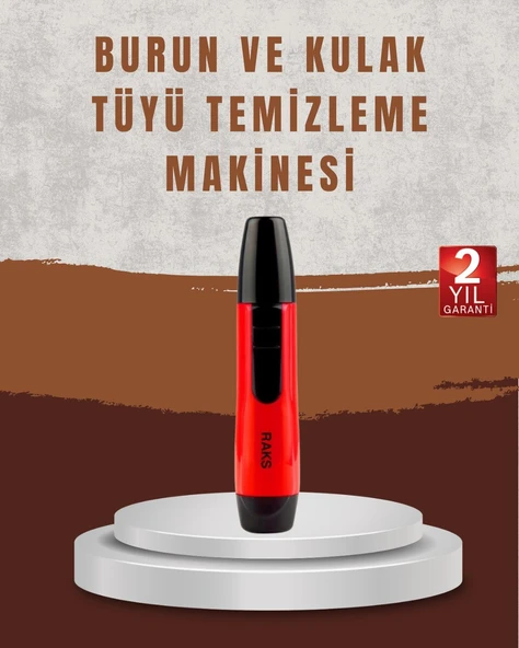 Raks Leo Burun Kulak Tüy Alma Makinesi 45 dk Şarj Süreli Kırmızı ürün görseli 1