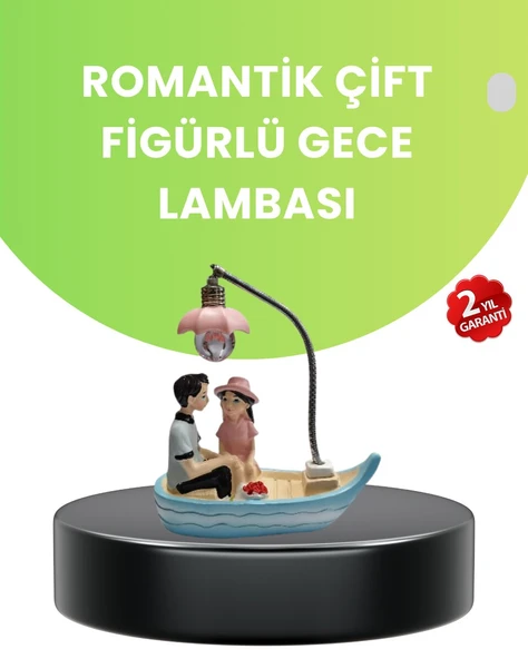 Oturan Çift Figürlü LED Masa Lambası Romantik Hediye ürün görseli 1