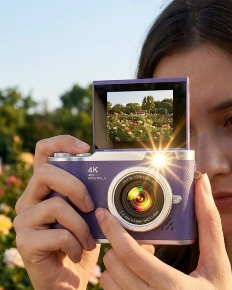 Flip Ekranlı Dijital Kamera 4K Video 48 MP Güzelleştirme Modu ürün görseli 1