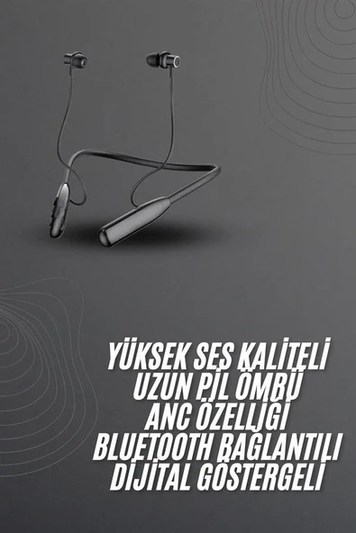 100 Saat Bluetooth Kulaklık Dijital Göstergeli ANC Özelliği Kablolu ürün görseli 1