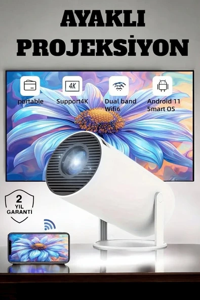 130 İnç Geniş Ekran ve 4K Destekli Full HD Projeksiyon Cihazı ürün görseli 1