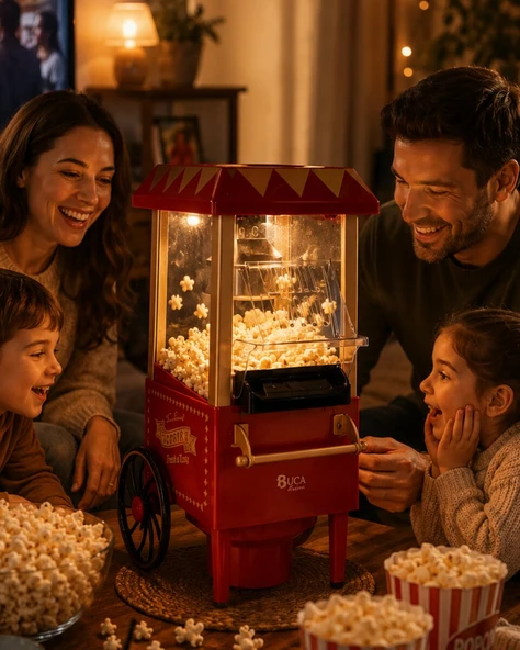 Sıcak Hava Popcorn Makinesi Yağsız Mısır Patlatıcı Nostaljik Tasarım ürün görseli 1