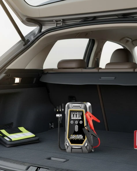 Araçlar İçin Akü Takviye ve Dijital Hava Kompresörü 16000 mAh ürün görseli 1
