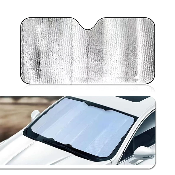 Katlanabilir Araç Ön Cam Güneşlik Isı ve Işık Önleyici Honda Civic Peugeot 3008 Volkswagen Passat Nissan Qashqai ürün görseli 1