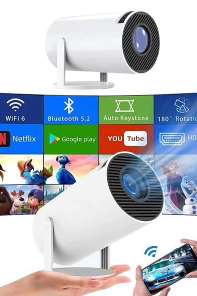 Sinema Projektörü Usb Wi̇fi̇ Ses Çıkışlı Ayaklı Projeksiyon Taşınabilir ürün görseli 1