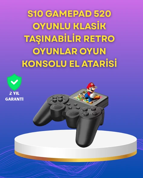 2.4 İnç Ekranlı 500 Oyunlu Taşınabilir Oyun Konsolu, Şarjlı El Tipi Mini ürün görseli 1