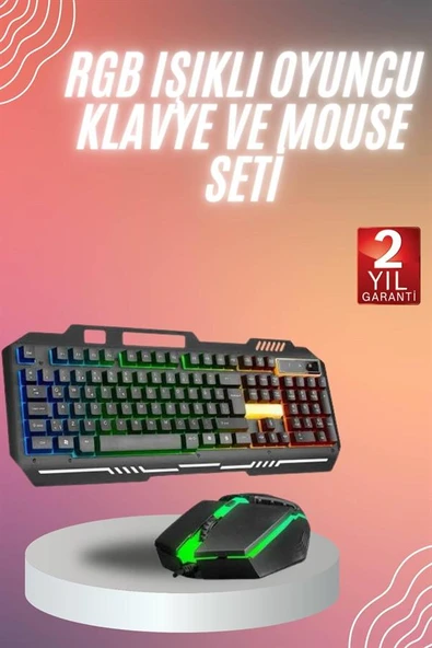Rgb Işıklı Klavye Q Klavye Mouse Hediyeli - Resim 2