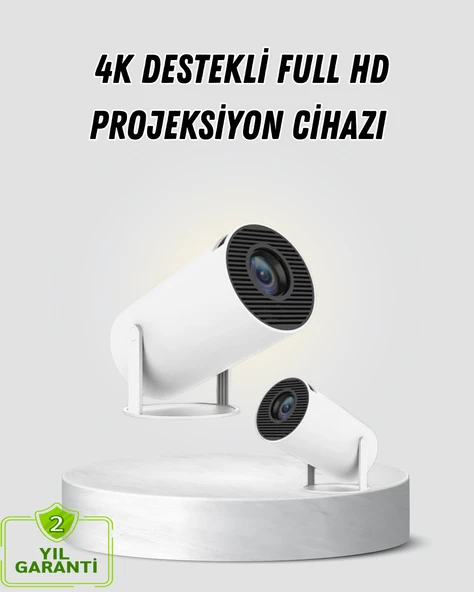 Full Hd 4K Destekli Akıllı Projeksiyon – 130 Inç Ekran, Uzun Ömürlü Ampul Çoklu Giriş ürün görseli 1