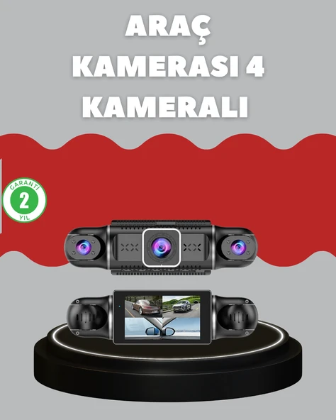 4 Kameralı Araç Kayıt Full Hd Park İzleme Gece Görüş ürün görseli 1