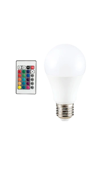9W E27 Rgb Beyaz Işık Kumandalı Ampul - Resim 2