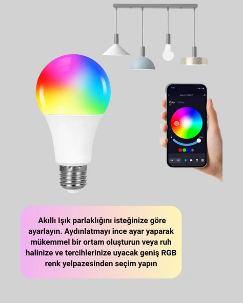 Verimli Akıllı Led Ampul, Uzaktan Özellikli - Resim 2