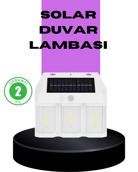 3 In 1 Solar Duvar Lambası – Ip65 Su Geçirmez, Hareket Sensörlü ürün görseli 1