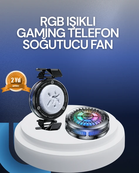 Rgb Led Telefon Soğutucu Fan Yüksek Hızlı Soğutma Cooler ürün görseli 1