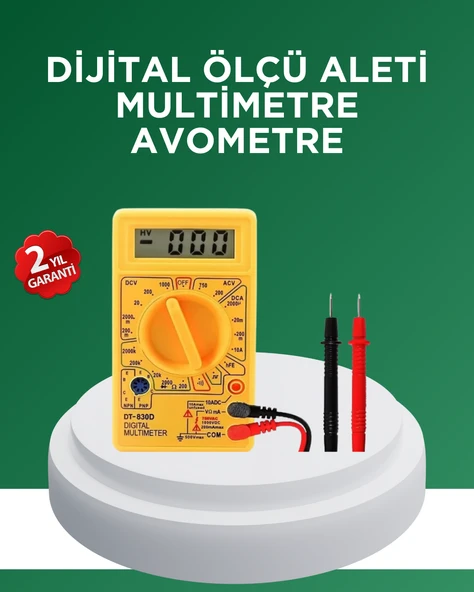 Dijital Multimetre Ölçü Aleti Ac Dc Ölçüm Lcd Ekranlı ürün görseli 1