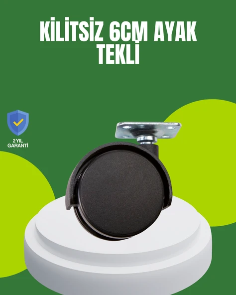 Kilitsiz 6 Cm Tekerlek Ayak Tek Adet ürün görseli 1