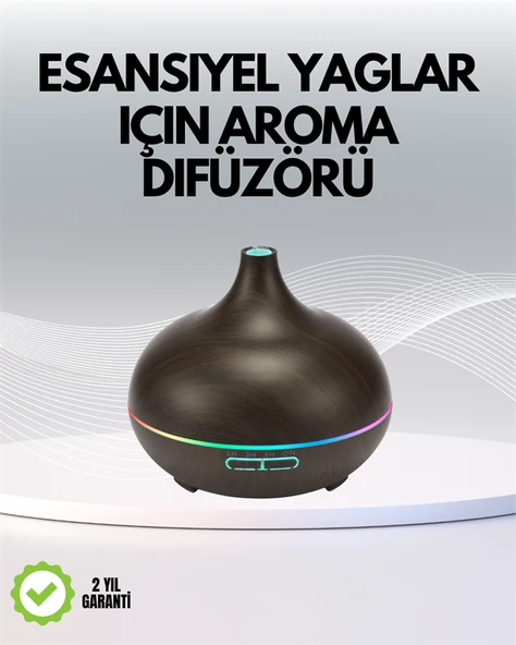 7 Renk Işıklı Ultrasonik Hava Difüzörü – Sessiz Güvenli Kullanım ürün görseli 1