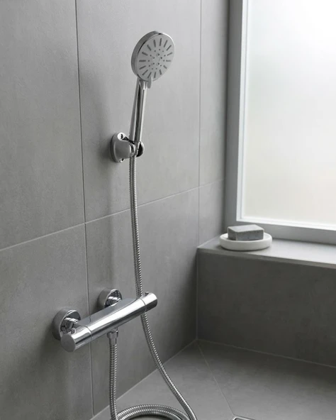 Duş Başlığı Seti 4 Kademeli El Duşu Spiral Hortumlu Banyo Seti ürün görseli 1