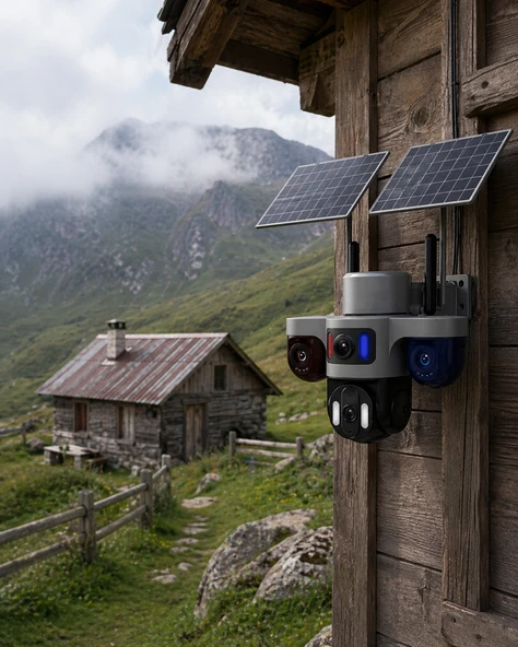 Güneş Enerjili Çiftlik Kamerası 3 Lensli 9Mp Solar Kamera 2 Yıl ürün görseli 1