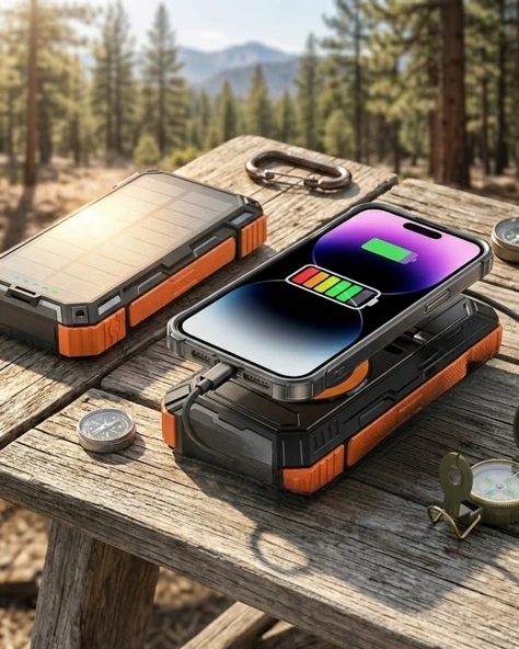 20000 Mah Güneş Enerjili Şarj Hızlı Şarj Taşınabilir Batarya (Kopya) ürün görseli 1