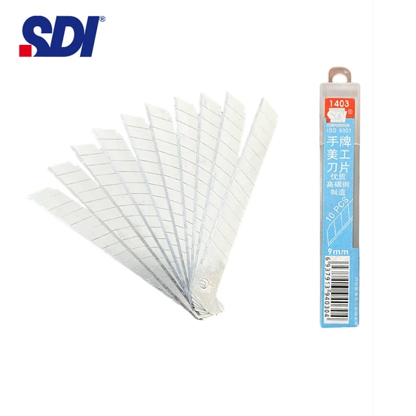 Sdi 1403 Çelik Maket Bıçağı Falçata Ucu Yedeği 9Mm 60 Derece Küçük 10'Lu ürün görseli 1