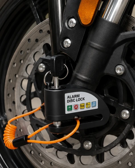 110 Db Alarmlı Disk Fren Kilidi Su Geçirmez Çelik Motosiklet Güvenlik Kilidi ürün görseli 1