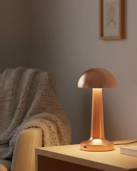 Bronz Dokunmatik Masa Lambası 3 Renk Led Şarjlı Usb Çıkışlı ürün görseli 1