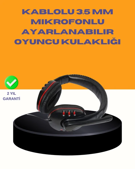 Kırmızı Stereo Kulaklık Yüksek Ses Performansı Dayanıklı Kablo Mikrofonlu Tasarım ürün görseli 1