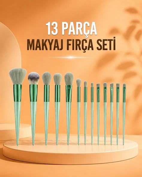 13 Parça Makyaj Fırça Seti Far Fırçası Allık Fırçası Yumuşak Uçlu ürün görseli 1
