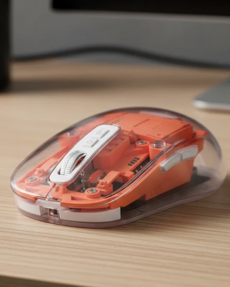 Usb Destekli Şeffaf Mouse Sessiz Kullanım - Resim 2