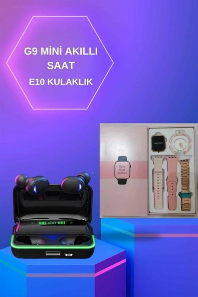 Kadınlara Özel Bileklik Hediyeli Akıllı Saat Dijital Göstergeli Anc Özellikli Kulaklık ürün görseli 1