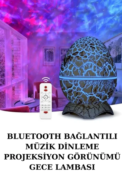 Yumurta Şeklinde Su Dalgalı Speaker Lamba Renkli Şarjlı - Resim 2