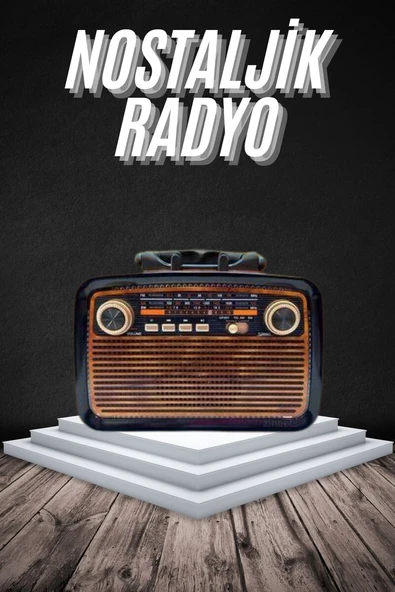 Eskitme Nostalji Tasarımlı Bluetoothlu Nostalji Radyo Ahşap Nostaljik Görünümlü ürün görseli 1