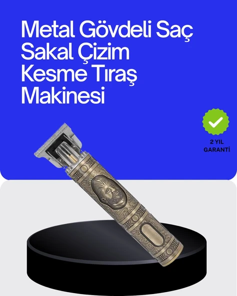 Kompakt Tasarımlı, Güçlü Motorlu Saç sakal Kesme Makinesi ve 4 Kılavuz Tarak ürün görseli 1