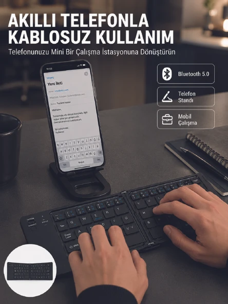 Taşınabilir Katlanabilir Klavye Uyumlu ürün görseli 1