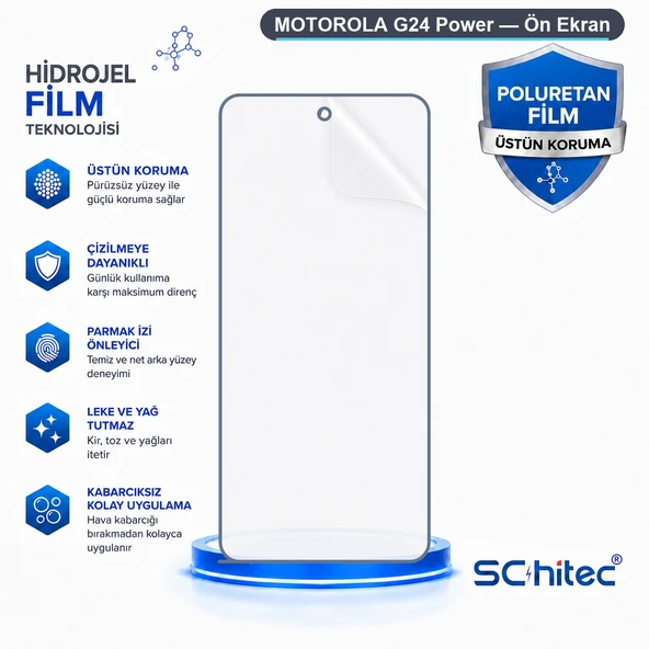 SChitec MOTOROLA G24 Power Uyumlu Hidrojel Ekran Koruyucu ürün görseli 1