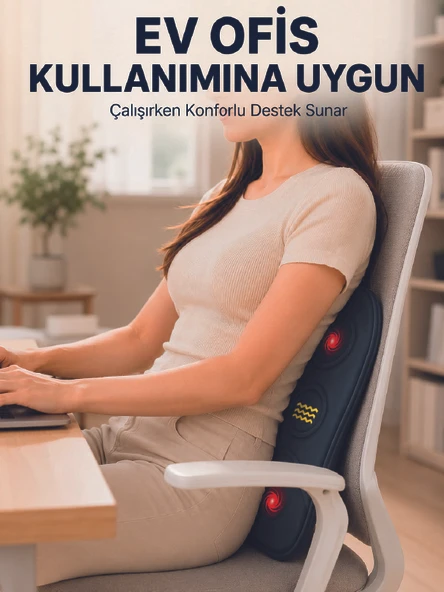 Bel Destek Minderi Isıtmalı Masaj Özellikli Günlük Kullanım ürün görseli 1