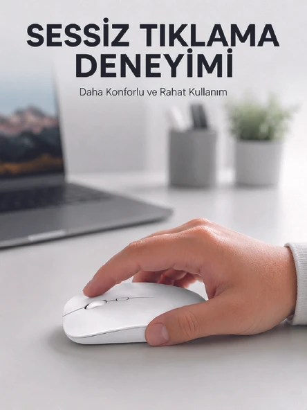Şarjlı Mouse Çift Modlu Sessiz Yüksek Hassasiyetli ürün görseli 1