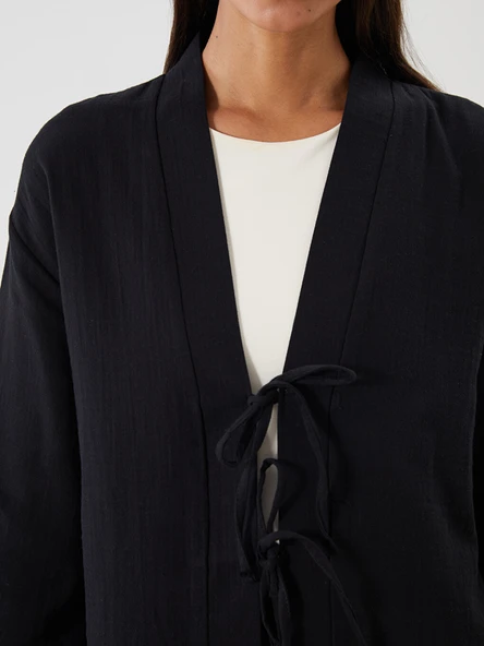 LCW Modest Siyah Hırka - Resim 3