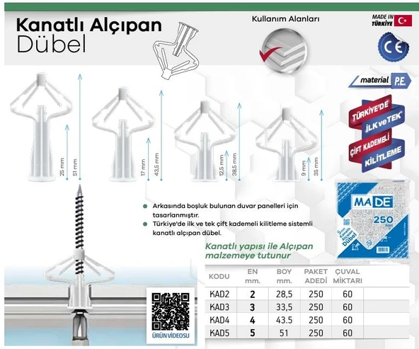 Made Kanatlı Alçıpan Dübeli - No: 3 - 50 Adet - Resim 3