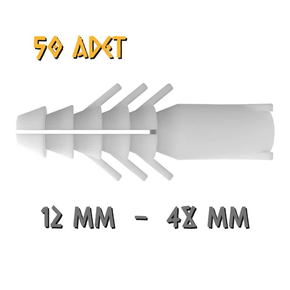Made Standart Plastik Dübel - No: 12 - 50 Adet ürün görseli 1