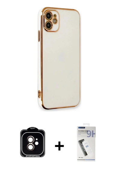 MARSİLYAN™- iPhone 11 Kılıf Yankı Serisi - Şeffaf Uv Polymer Nano Ekran Koruyucu + PVD Metal Kamera Lens - TU ürün görseli 1