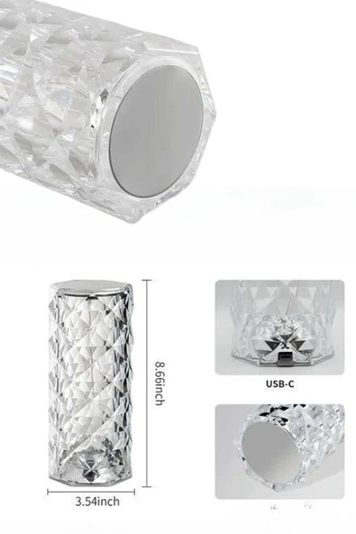 Yeni Nesil Modern Kristal Masa ve Gece Lambası Dokunmatik Renk Değiştirebilen ürün görseli 1