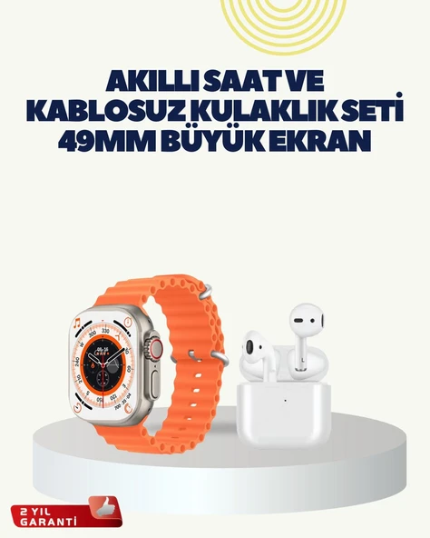 Watch 9 Max Akıllı Saat Kulaklık Seti Sağlık Takipli 45 mm Geniş Ekran ürün görseli 1