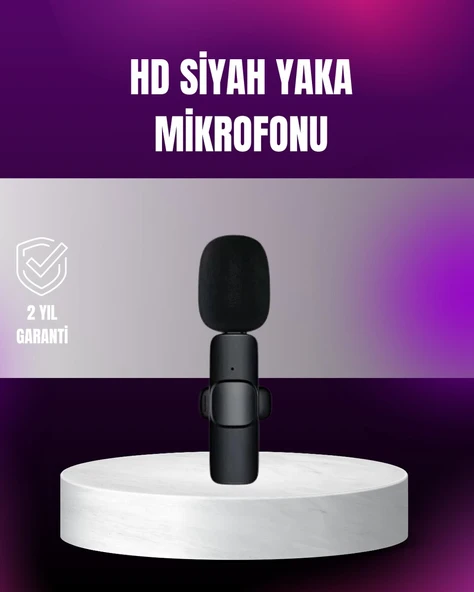 iPhone Uyumlu Çift Mikrofonlu Kablosuz Yaka Seti Profesyonel Ses ürün görseli 1