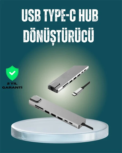 USB‑C Çoklu Bağlantı Merkezi – 5 Gbps, 100‑240 V, Sağlam Eloksal Tasarım ürün görseli 1