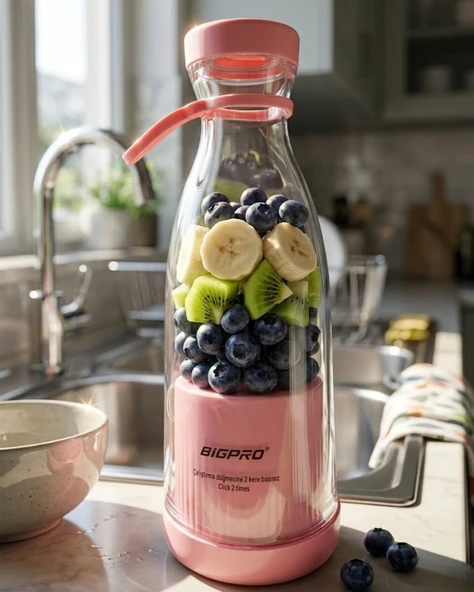 Mini Blender USB Şarjlı Smoothie Hazırlayıcı Kolay Temizlenebilir Tasarım ürün görseli 1